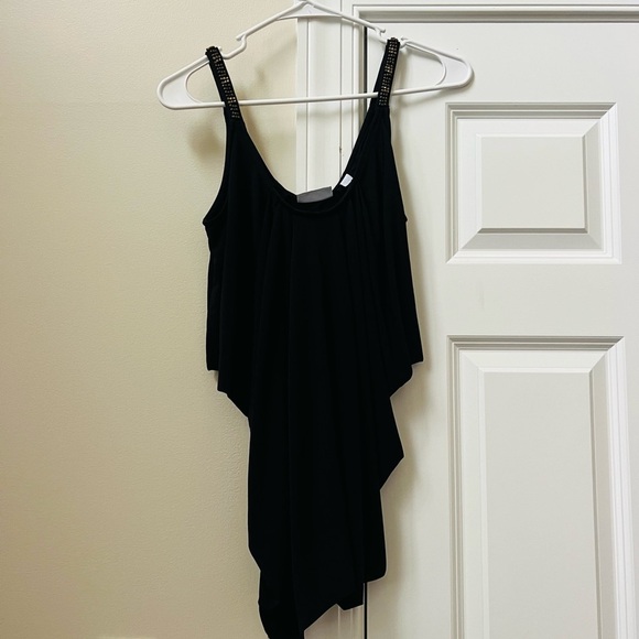 New York & Company Tops - New York & Company Black Sleeveless Top with draping side material